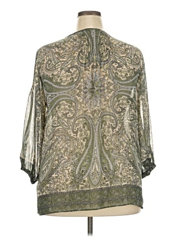 Rose + Olive 3/4 Sleeve Blouse (view 2)