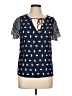 Greathe 100% Viscose Blue Short Sleeve Blouse Size L - photo 1