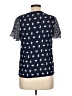 Greathe 100% Viscose Blue Short Sleeve Blouse Size L - photo 2