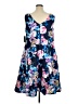Alex Evenings 100% Polyester Floral Blue Casual Dress Size 16 - photo 2