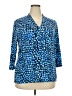 Chico's Blue 3/4 Sleeve Blouse Size XXL (4) - photo 1