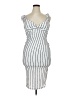 Derek Heart Stripes Silver White Cocktail Dress Size XL - photo 1