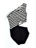 MICHAEL Michael Kors Stripes Black One Piece Swimsuit Size 8 - photo 1