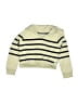 7 For All Mankind Stripes Yellow Pullover Sweater Size 5 - photo 1