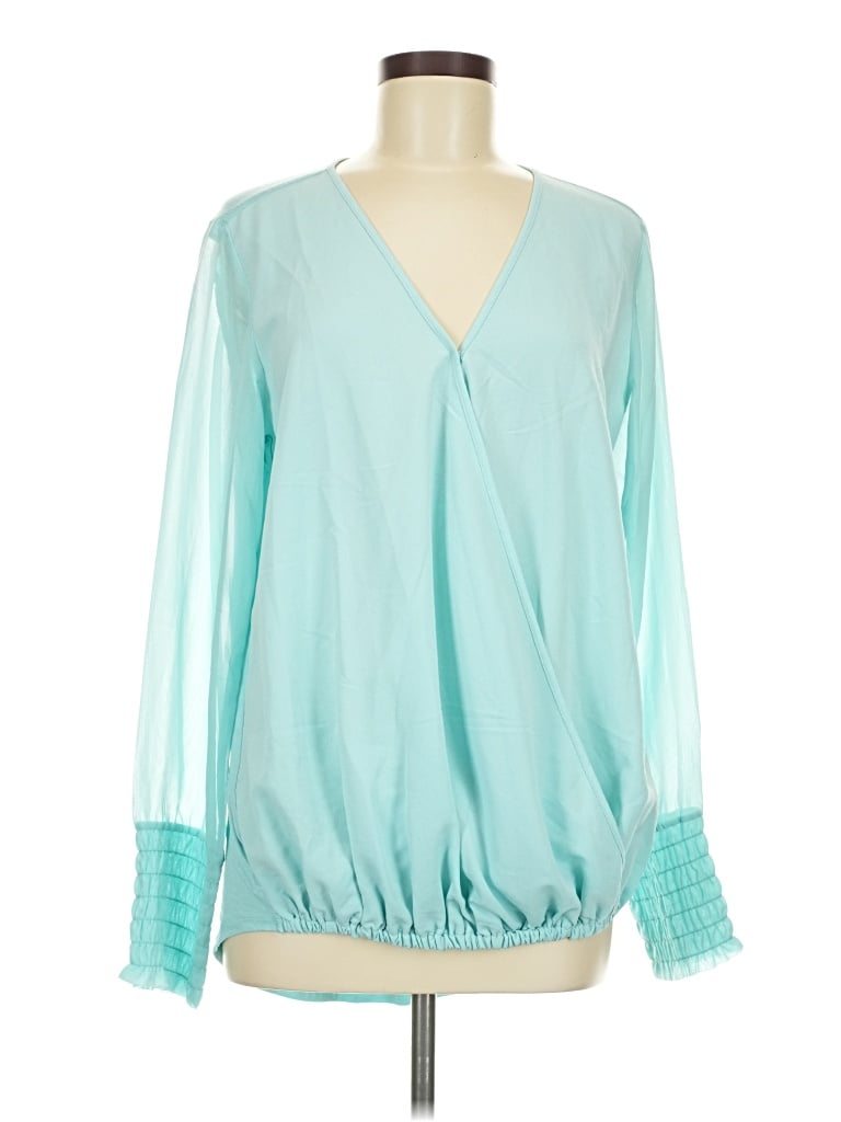 Pre-owned Dg^2 By Diane Gilman Long Sleeve Blouse In Teal