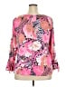 Talbots 100% Polyester Floral Pink 3/4 Sleeve Blouse Size 2X Petite - photo 2