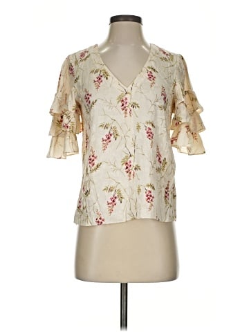 Rebecca Taylor Short Sleeve Silk Top (view 1)