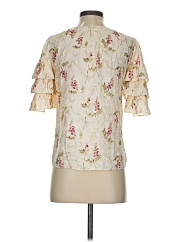 Rebecca Taylor Short Sleeve Silk Top (view 2)