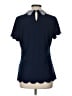 Flower & Feather Blue Short Sleeve Blouse Size L - photo 2