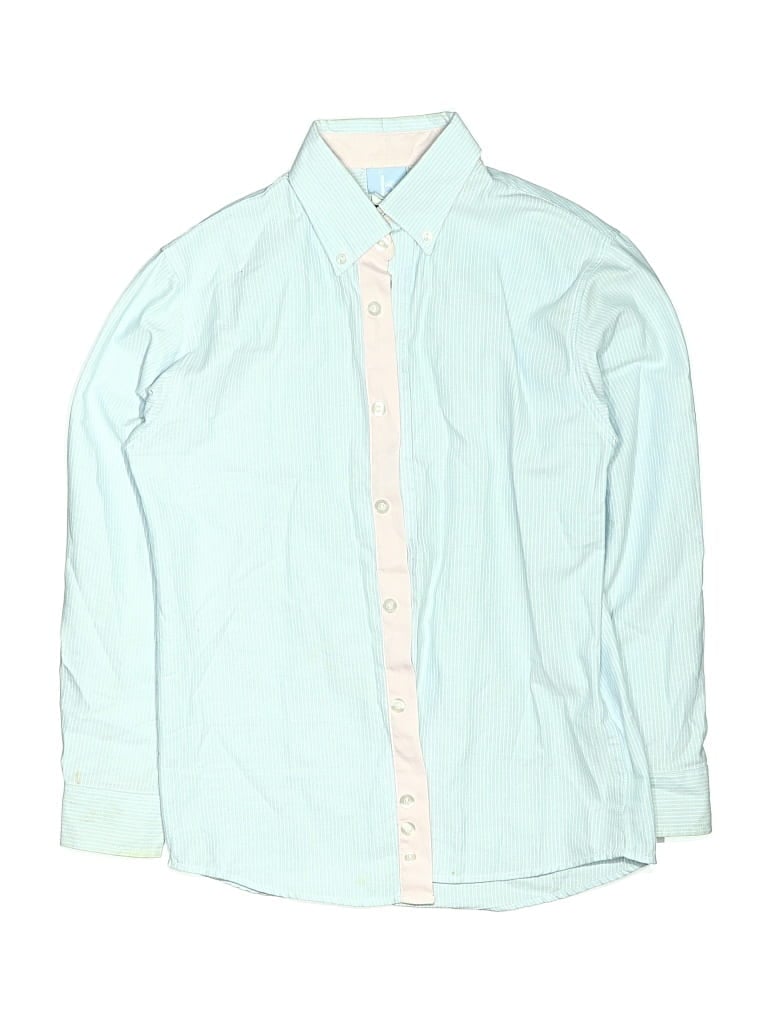 Pre-owned Bella Bliss Kids' Long Sleeve Button Down Shirt In Blue