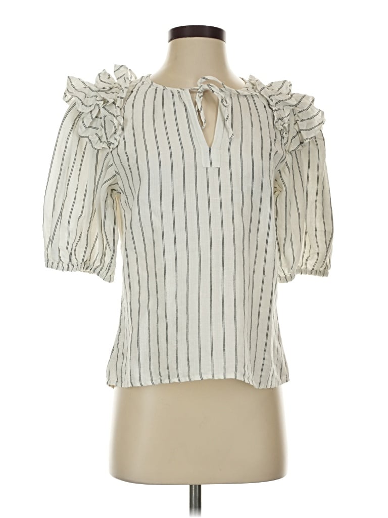 Pre-owned Caballero 3/4 Sleeve Blouse In Ivory
