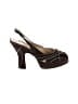 Prada 100% Suede Graphic Brown Suede Platform Peep Toe Slingback Sandals  Size EU 36 1/2 - photo 1