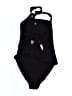 Soluna Solid Black One Piece Swimsuit Size M - photo 2