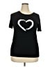 Assorted Brands Hearts Black Short Sleeve T-Shirt Size XXL - photo 1