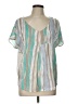 Porridge Silver Short Sleeve Blouse Size Lg (3) - photo 1