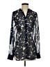 Express 100% Polyester Floral Black Long Sleeve Blouse Size XS - photo 1