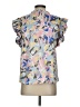 Jodifl 100% Polyester Blue Short Sleeve Blouse Size S - photo 2