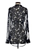 Express 100% Polyester Floral Black Long Sleeve Blouse Size XS - photo 2
