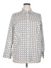 Talbots Print Silver Long Sleeve Blouse Size 18w - photo 1