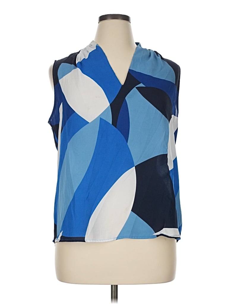Pre-owned Worthington Sleeveless Blouse In Blue