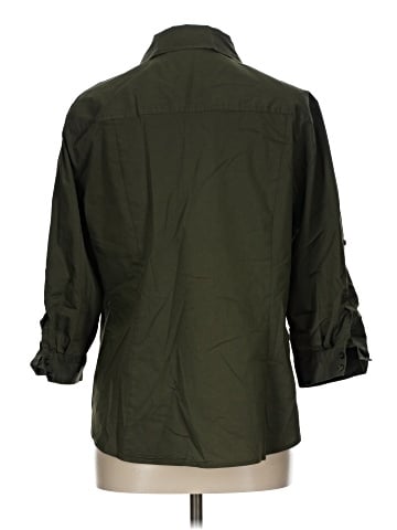 New York & Company 3/4 Sleeve Button-Down Shirt (view 2)