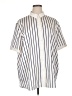 Ser.O.Ya 100% Polyester Stripes Ivory Short Sleeve Blouse Size XL - photo 1