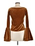 Torn by Ronny Kobo Brown Long Sleeve Top Size M - photo 2