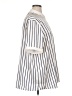 Ser.O.Ya 100% Polyester Stripes Ivory Short Sleeve Blouse Size XL - photo 4