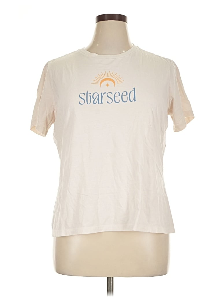 Pre-owned Assorted Brands Short Sleeve T-shirt In Ivory