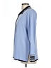 misook 100% Acrylic Color Block Blue Long Sleeve Blouse Size L - photo 5