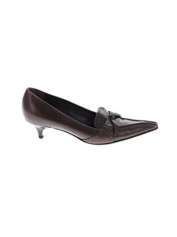 Prada Vintage Leather Elongated Toe Kitten Heels (view 1)
