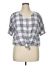 Style&Co Blue Short Sleeve Blouse Size XL - photo 1