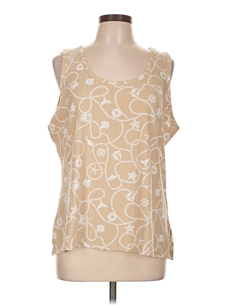 Pre-owned Cuddl Duds Sleeveless Blouse In Tan