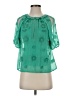Leifnotes 100% Polyester Green Short Sleeve Blouse Size 2 - photo 1