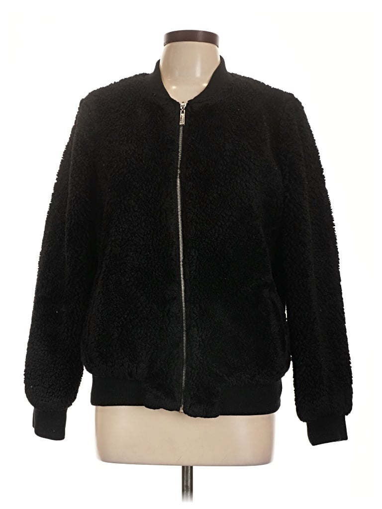 Pre-owned Joujou Faux Fur Jacket In Black