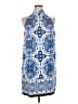 Talbots Damask Floral Blue Cocktail Dress Size 16 Petite - photo 1