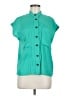 Banana Republic Color Block Teal Short Sleeve Blouse Size M - photo 1