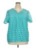 Alfred Dunner 100% Polyester Teal Short Sleeve Blouse Size 2X - photo 1