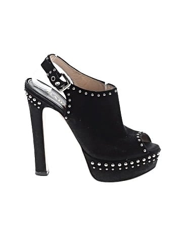 Prada Suede Studded Slingback Platform Sandals (view 1)