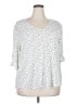Nordstrom Rack Polka Dots White 3/4 Sleeve Top Size 2X - photo 1
