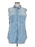 Rails 100% Tencel Blue Sleeveless Button-Down Shirt Size M - photo 1