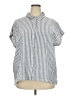 Orvis Stripes Blue Short Sleeve Blouse Size XXL - photo 1