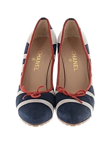 Chanel Resort 2008 Striped Cork Heel Pumps (view 2)