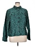 Coldwater Creek Paisley Teal Long Sleeve Button-Down Shirt Size XL - photo 1