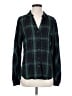 CAbi 100% Viscose Plaid Green Long Sleeve Blouse Size S - photo 1