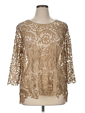 BEDFORD FAIR lifestyles 3/4 Sleeve Blouse (view 1)