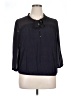 Ann Taylor LOFT Black 3/4 Sleeve Blouse Size XL - photo 1