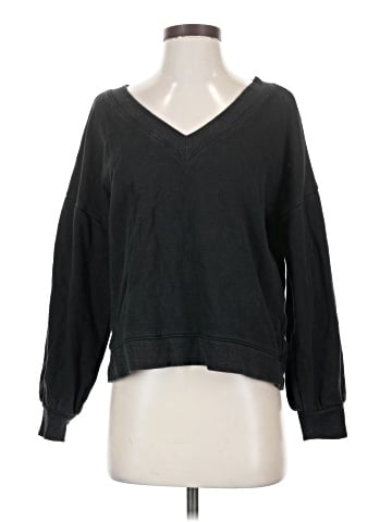 Madewell Hemp-Cotton V-Neck Sweatshirt (view 1)