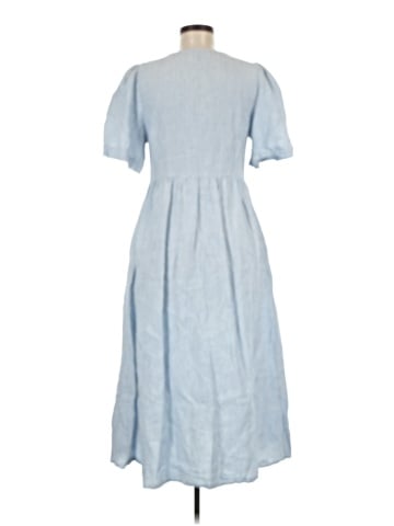 Madewell Cassie Button-Front Midi Dress in Stripe 100% Linen (view 2)