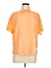 Francesca's Color Block Orange Short Sleeve Button-Down Shirt Size M - photo 1